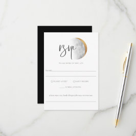 Vergulde Moon Wedding RSVP Allergie Note Kaart