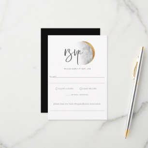 Vergulde Moon Wedding RSVP Allergie Note Kaart