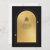 vergulde Nikah bruiloft uitnodiging chic islamitis (Achterkant)