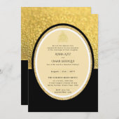 vergulde Nikah bruiloft uitnodiging chic islamitis (Voorkant / Achterkant)