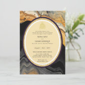 vergulde Nikah bruiloft uitnodiging chic islamitis (Staand voorkant)