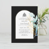 vergulde Nikah bruiloft uitnodiging chic islamitis (Staand voorkant)