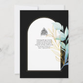 vergulde Nikah bruiloft uitnodiging chic islamitis (Achterkant)