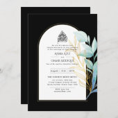 vergulde Nikah bruiloft uitnodiging chic islamitis (Voorkant / Achterkant)