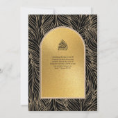 vergulde Nikah bruiloft uitnodiging chic islamitis (Achterkant)