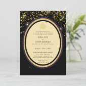 Vergulde Nikah Trouw Uitnodiging Chic Islamitisch  (Staand voorkant)