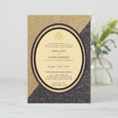 Vergulde Nikah Trouw Uitnodiging Chic Islamitisch  (Staand voorkant)