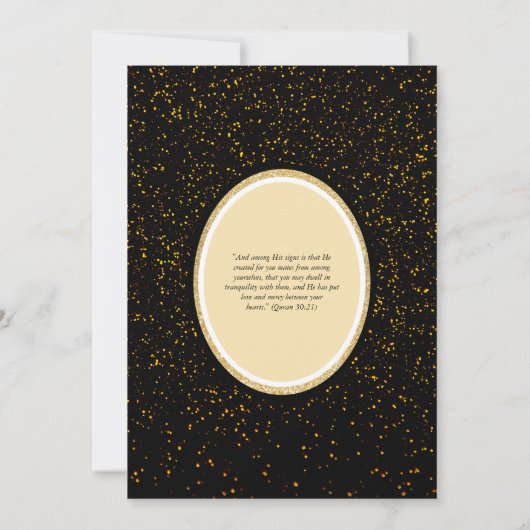 Vergulde Nikah Trouw Uitnodiging Chic Islamitisch  (Achterkant)