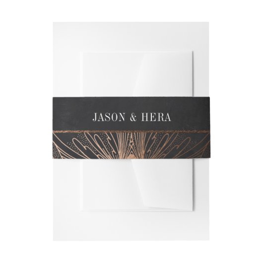 Vergulde Nouveau buikband Uitnodigingen Wikkel (Voorkant Voorbeeld)