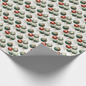 Vergulde Olijfgeest: Groen, Rood & Goud Cadeaupapier (Hoek)