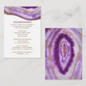 Vergulde Paarse Agaat Bruiloft accommodatie kaart (Voorkant / Achterkant)