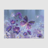 Vergulde Paarse Vlinderweide Decoupage Tissuepapier (Voorkant)