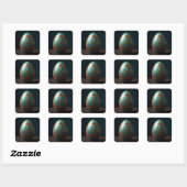 Vergulde Patchwork Paasei Vierkante Sticker (Vel)