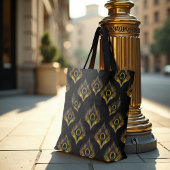 Vergulde Pawiljoen Art Deco - Luxe Deco Goud & Gri Tote Bag