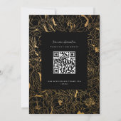 Vergulde Pioenrozen Zwart en Goud Kaart (Achterkant)