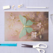 Vergulde Prachtige Luna Moth op Stoffige Roze, For Tissuepapier (Craft)