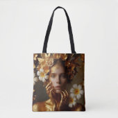 Vergulde Pre-Raphaelite Vrouw 3 Tote Bag (Voorkant)