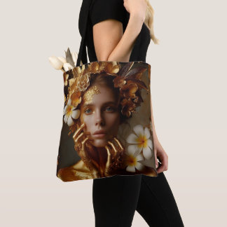 Vergulde Pre-Raphaelite Vrouw 3 Tote Bag