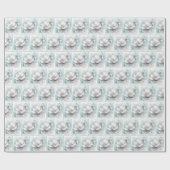 Vergulde rand Witte Magnolia Blossom Cadeaupapier (Vlak)