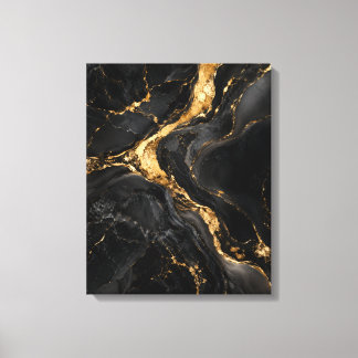 Vergulde Rivier Door Zwarte Onyx Canvas Afdruk