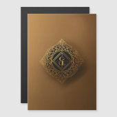 Vergulde Romance: Luxe Golden Wedding Kaart Magnetische Uitnodiging (Voorkant / Achterkant)