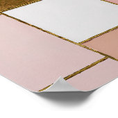 Vergulde Roos Geometrie Poster (Hoek)