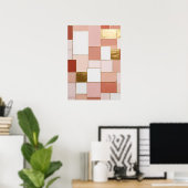 Vergulde Roos Geometrie Poster (Thuiskantoor)