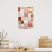 Vergulde Roos Geometrie Poster (Keuken)