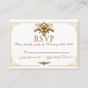 Vergulde Royal RSVP-kaart Informatiekaartje
