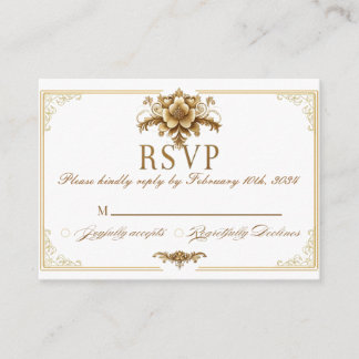 Vergulde Royal RSVP-kaart Informatiekaartje