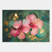 Vergulde roze hibiscus, Coconut Grove Inpakpapier Vel (Voorkant 2)