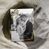 Vergulde Rozen Formele Fotobruiloft Save the Date Folie Uitnodiging