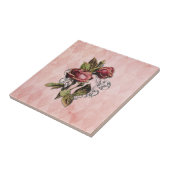  vergulde Rozen Tegel Tegeltje (Zijkant)