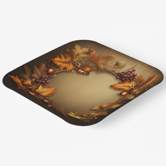 Vergulde schatten van Herfst: kransoogst Papieren Bordje (Gebogen)