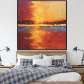 Vergulde scheiding bij schemering canvas afdruk (Insitu (Slaapkamer))