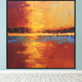 Vergulde scheiding bij schemering canvas afdruk (Insitu (Houten vloer))