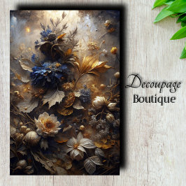 Vergulde Schemerflora Decoupage Tissuepapier