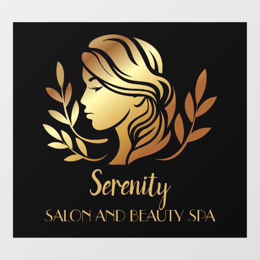 Vergulde schoonheidssalon en spa Pretty Woman Raamsticker (Vel)