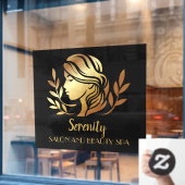 Vergulde schoonheidssalon en spa Pretty Woman Raamsticker (Cafe Raam)