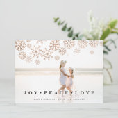 Vergulde sneeuw | Vakantie fotokaart Feestdagenkaart (Staand voorkant)