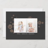 Vergulde sneeuw | Vakantie fotokaart Feestdagenkaart (Achterkant)