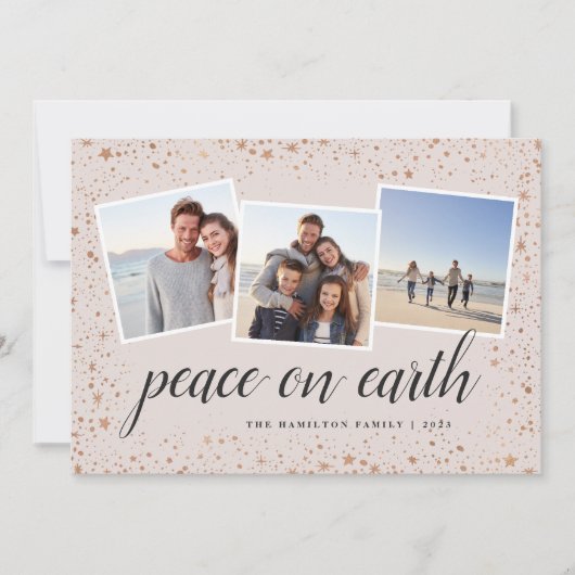 vergulde sterren | Vakantie Foto Collage Kaart (Voorkant)