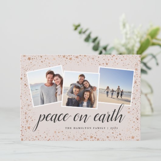 vergulde sterren | Vakantie Foto Collage Kaart (Staand voorkant)