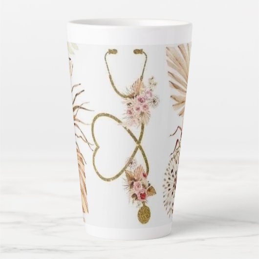 Vergulde Stethoscoop - Elegant Doctor Gift Latte Mok (Voorkant)
