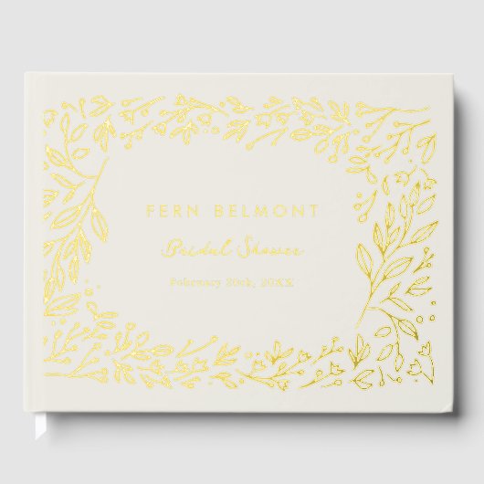 Vergulde Tuin Bruidsfeest Goud Folie Gastenboek (Voorkant)
