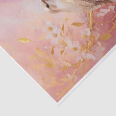 Vergulde tuin Vrienden, Elegant Vogel op Roze Tissuepapier (Detail)