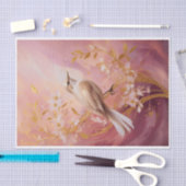 Vergulde tuin Vrienden, Elegant Vogel op Roze Tissuepapier (Craft)