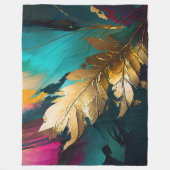 Vergulde Veer – Luxe Abstracte Elegantie Fleece Deken (Voorkant)