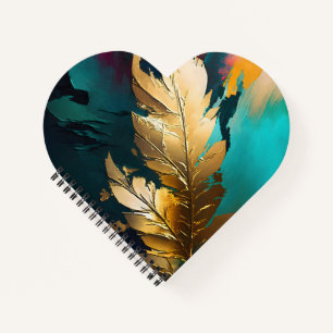 Vergulde Veer – Luxe Abstracte Elegantie Notitieboek