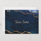 Vergulde Verjaardag in Geode Blauw Kaart (Voorkant)